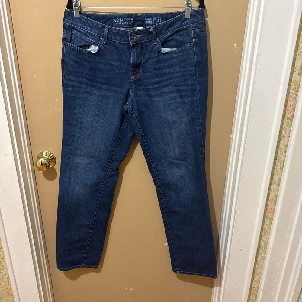 Sonoma straight mid rise blue jeans